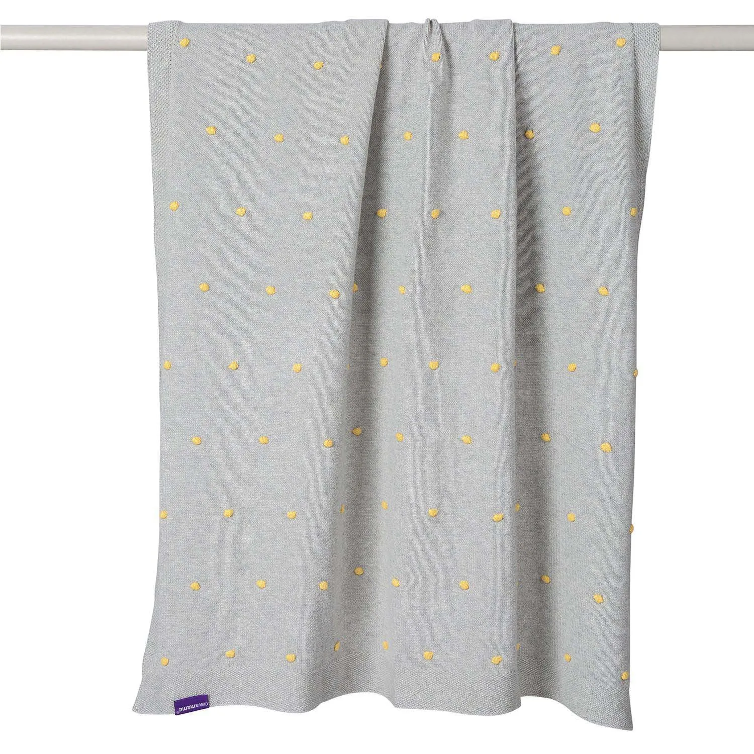 Clevamama Knitted Pom Pom Baby Blanket