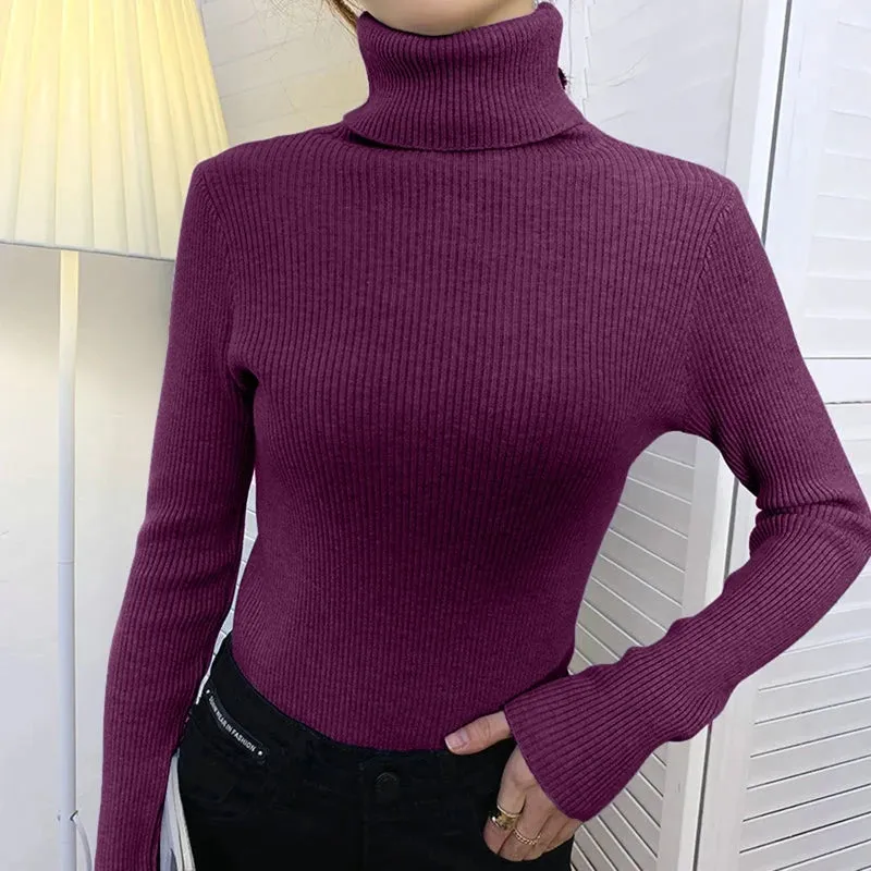 cold weather outfits Joskaa Women Turtleneck Cashmere Warm Sweater Long Sleeve Knitted Soft Pullovers Jumpers Basic Sweaters For Women 2024 Autumn Winter