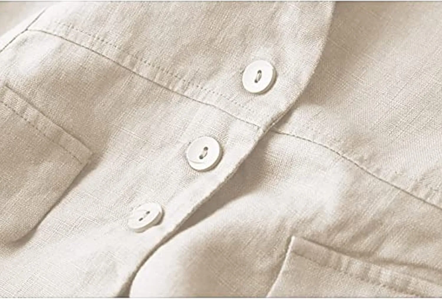 Dongfeng Women's Cotton Linen Sleeveless Vest Casual V Neck Button Down Blazer Waistcoat Jackets