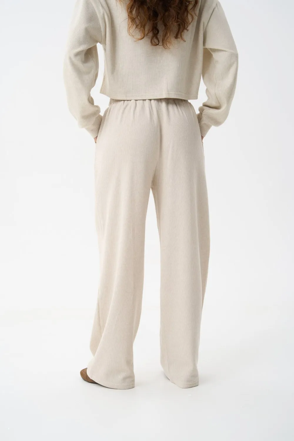 Milk Knitted Streight Leg Pants