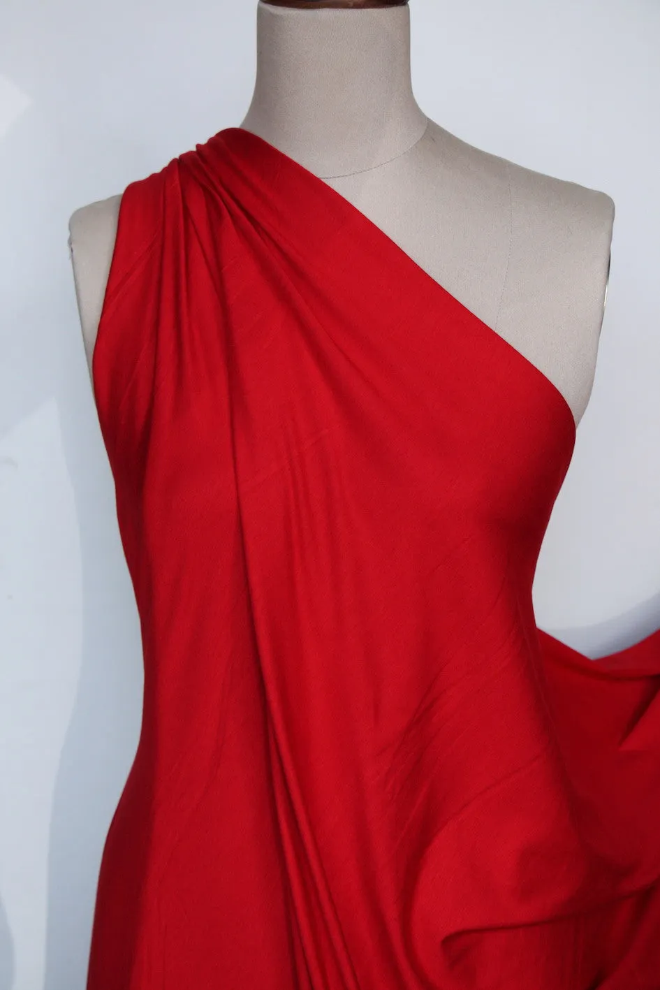 Remnant of Bamboo Jersey Knit - Dyelot Red (250gsm)