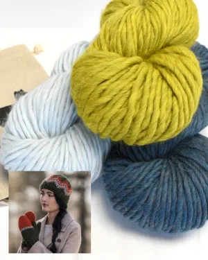 The Grand Portage Hat & Mitten Kit - Golden Meadow Colorway