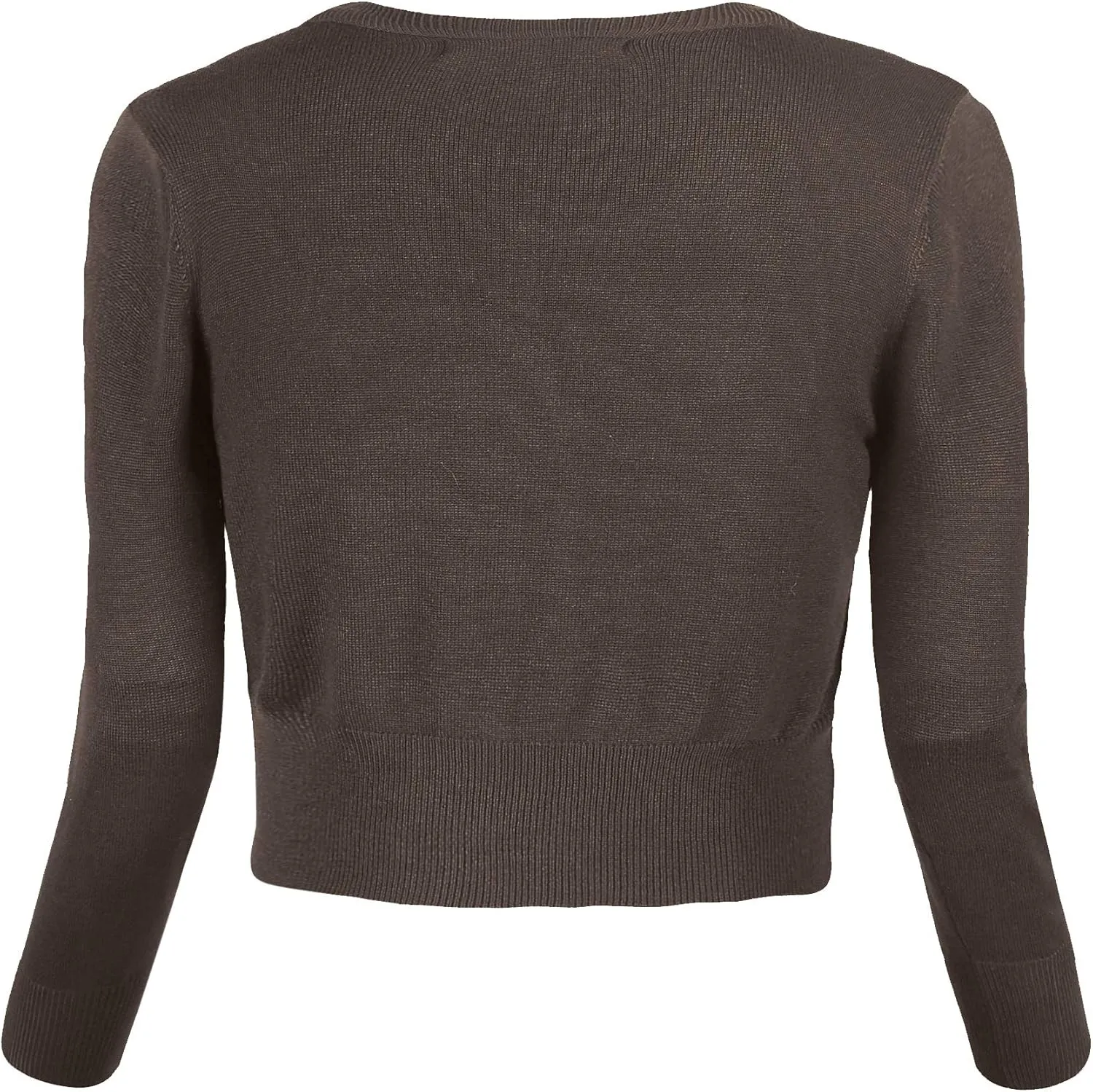 Urban CoCo Women's Cropped Cardigan V-Neck Button Down Knitted Sweater 3/4 Sleeve