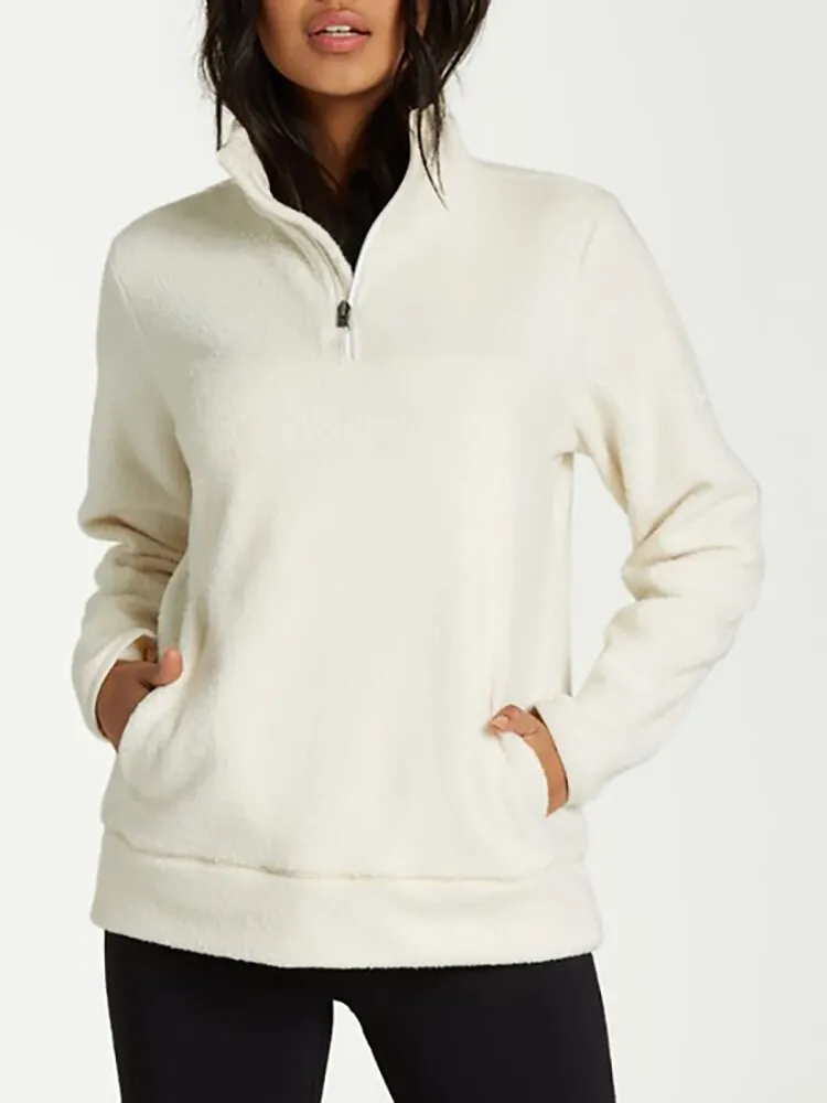 Wjczt Women Hoodies Autumn Winter Warm Zipper Pocket Hoodie Casual Long Sleeve Fleece Pullover Solid Women Teddy Sweatshirts